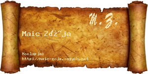 Maic Zója névjegykártya
